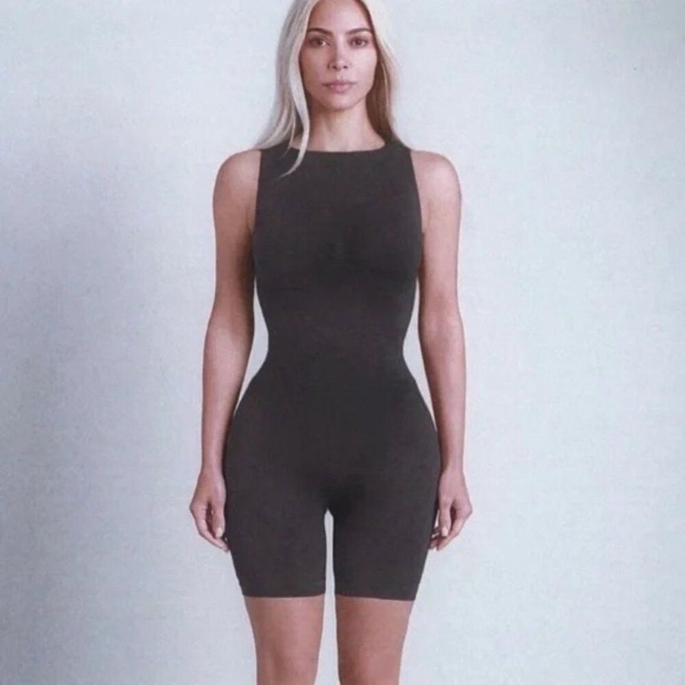 Skims Nylon Contour Romper Onyx  NWOT Size Small